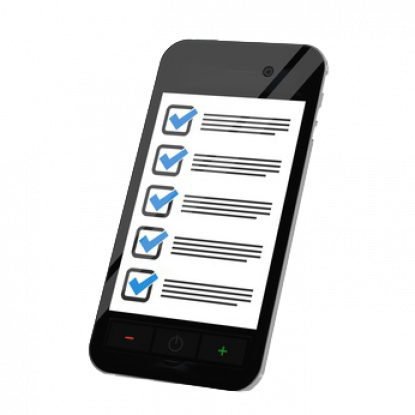 Foto Handy mit Checkliste